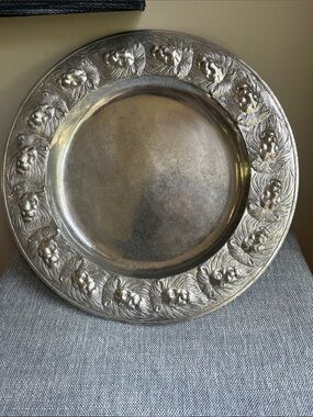 Vintage Arthur Court Lion Zodiac Large Aluminum Plate Platter Charger Leo Metal